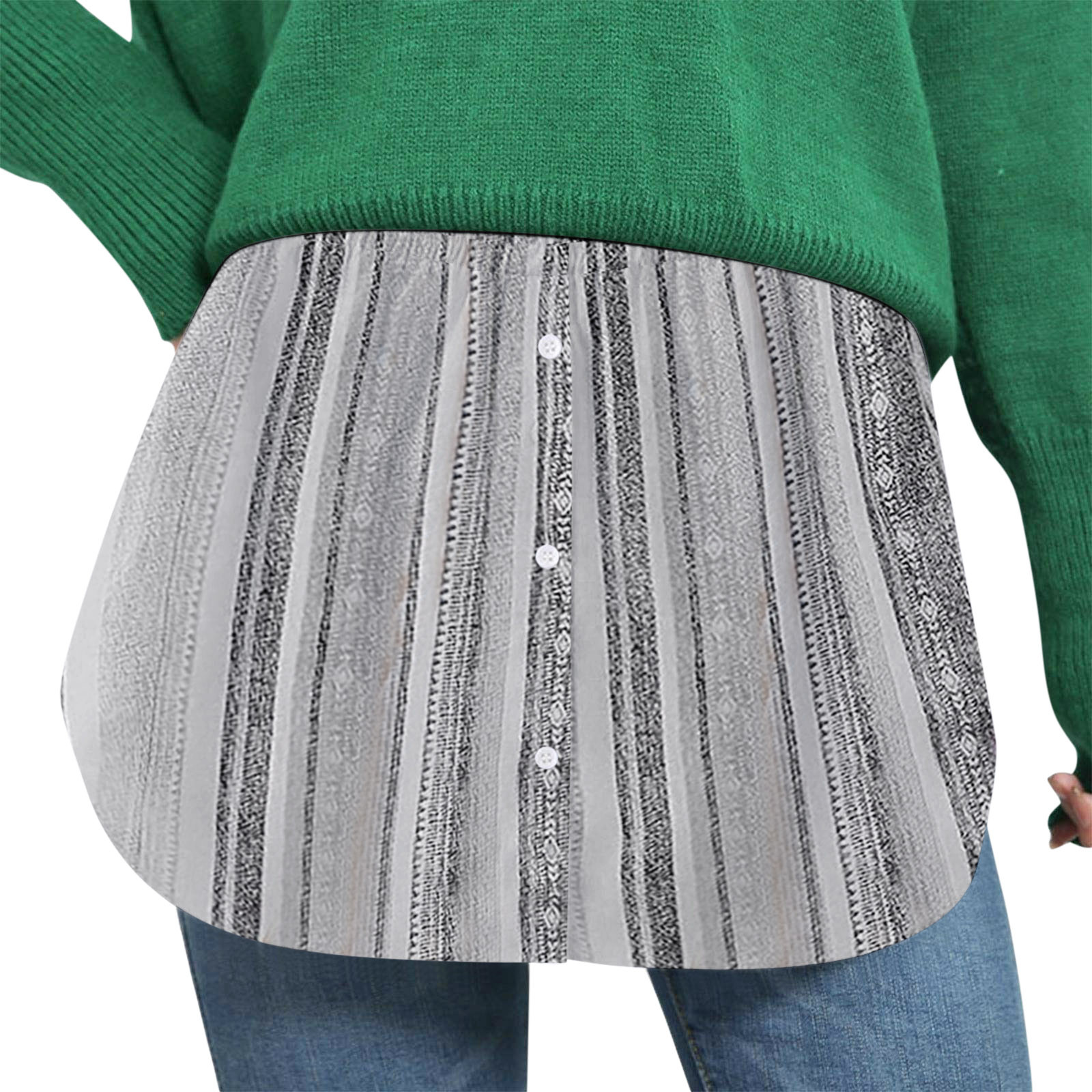 Shirt Extenders Adjustable Layering Tops Lower Sweep Hem with Elastic Waist  Band Mini Skirt Hemline Fashion Wearing New
