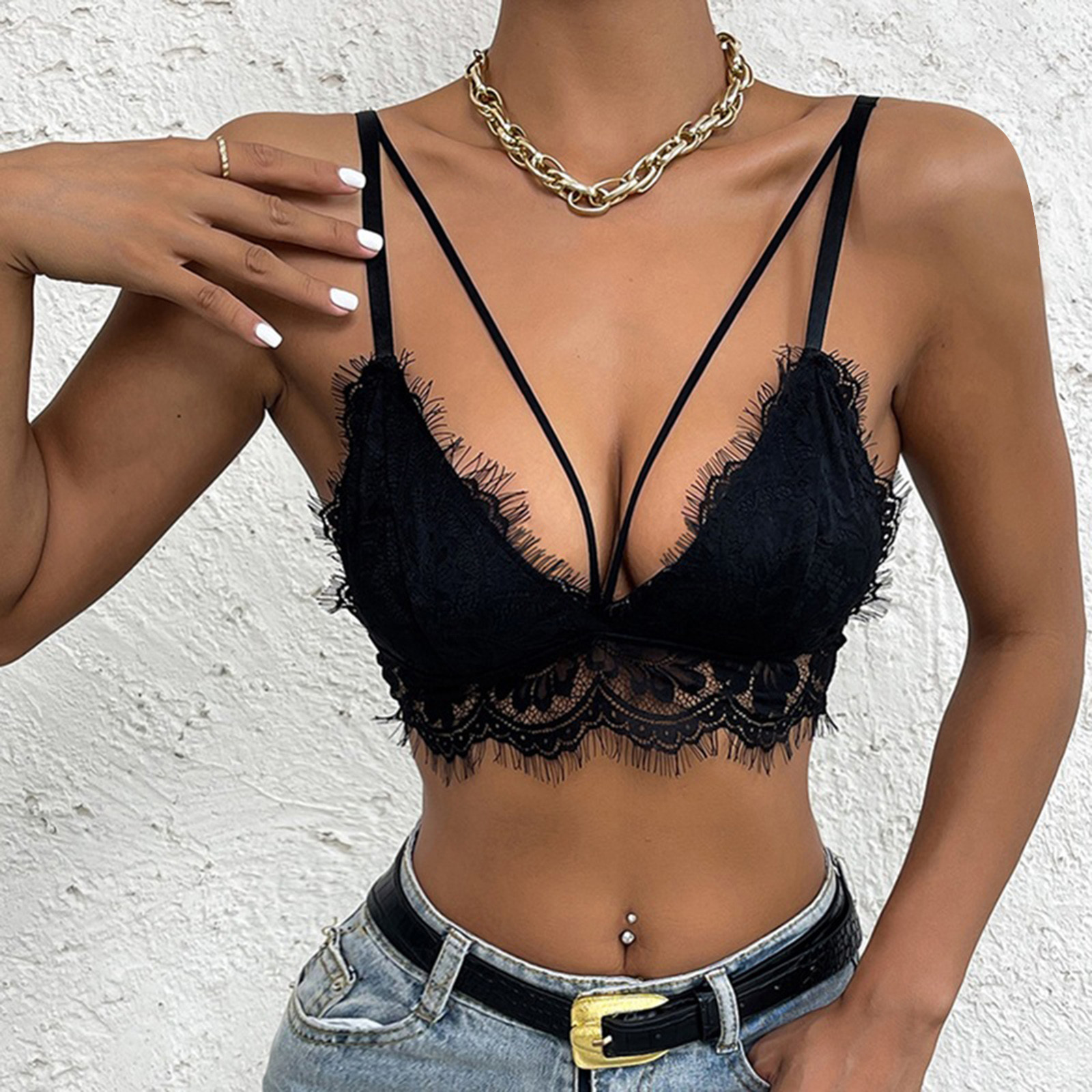 40 Lace Bralette Women Lingerie Backless Top Floral Small Breasts Bustier  Push Up Bra Small Girls Beautiful Underwearb