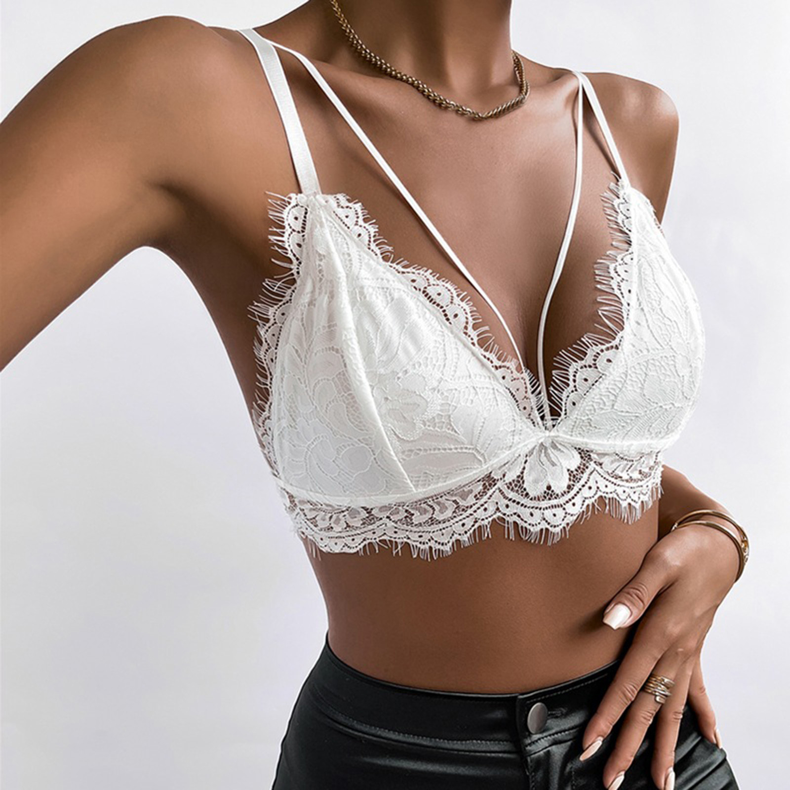 40 Lace Bralette Women Lingerie Backless Top Floral Small Breasts Bustier  Push Up Bra Small Girls Beautiful Underwearb