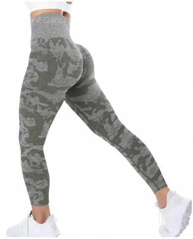 Camo Seamless Leggings Sports High Waist Hip Lifting Tummy Control GYM  Tights Workout Fitness Elastic Yoga Pants-black Camo,XS : :  Fashion