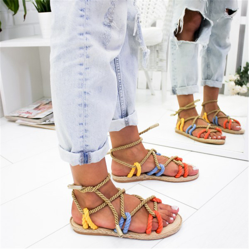 Women's Hemp Rope Platform Sandals – Kocwholesale