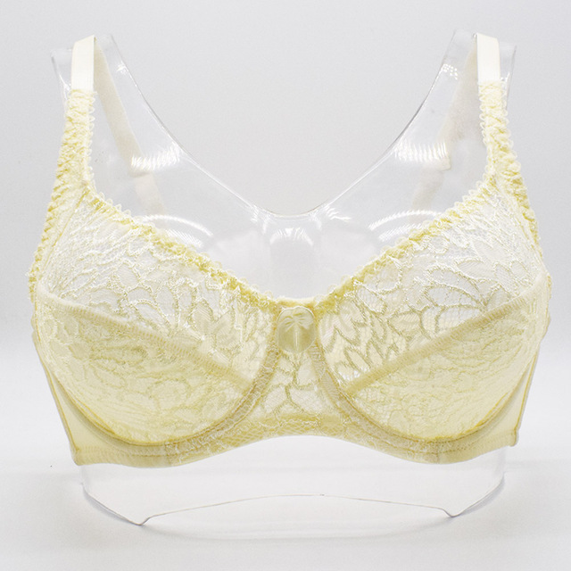 Plus Size Bras For Womens Lingerie Unlined Lace Perspective Bralette Female  Underwear Big Cup Tops Bh C D Dd E F Gbras Color Green Cup Size dd