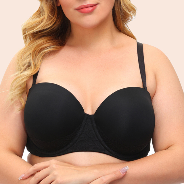 Strapless Large Size Womens Bras Big Breasts Padded Push Up