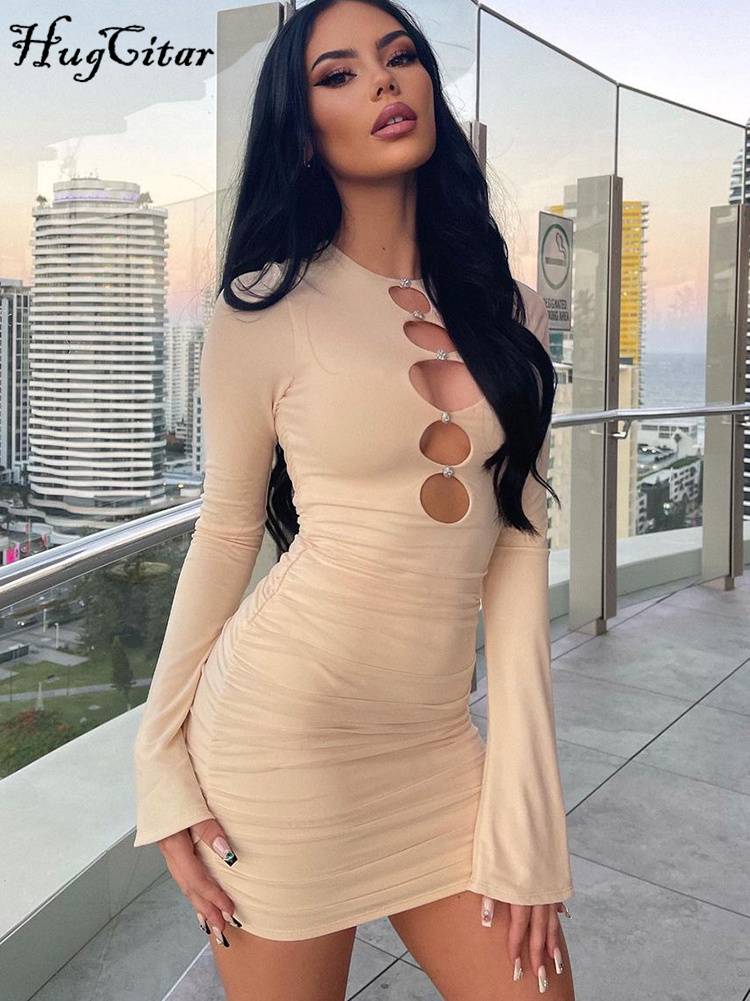 Hugcitar Ribbed Solid Long Flare 