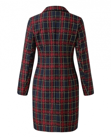 plaid women's trench coat