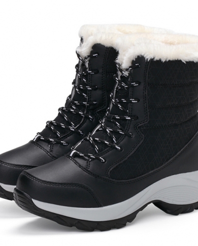 Women Boots Waterproof Winter Shoes Women Snow Boots Platform Keep Warm Ankle Winter Boots With Thick Fur Heels Botas Mu