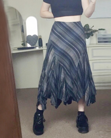 Black and white outlet striped skirt 90s