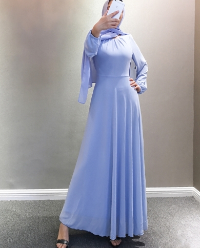 Women Dress Chiffon Muslim Hijab Dress 