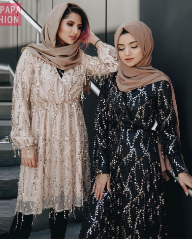 Islamic Clothing - Sequin Abaya Dubai Turkish Dresses Muslim Dress