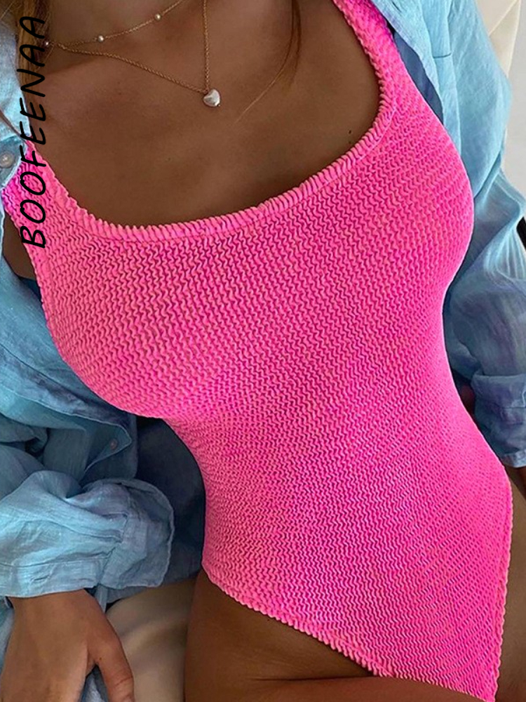 Boofeenaa Neon Bodysuit For Women Knitted Open Back Sleeveless Bodycon Tank  Top Beach Wear Summer Outfits 2023 C85 Bf11 size S Color Pink