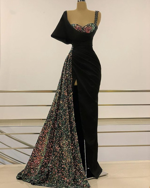 Luxury Black Mermaid Evening Dresses 