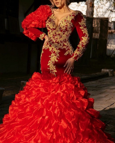 Gold and red prom dress sale