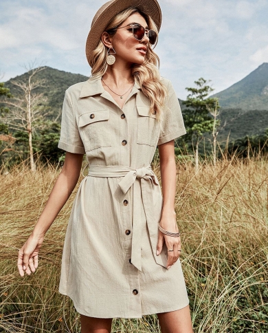 Mini Dress Women Sundress Robe Vestidos 