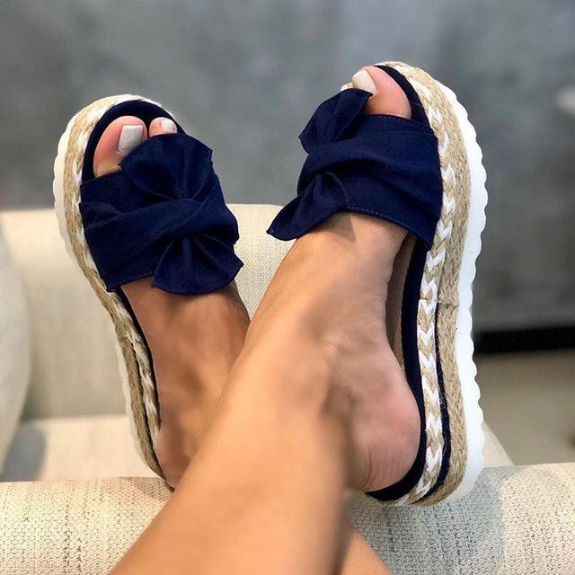 Women Bowknot Sandals Summer Cute Casual Daily Comfy Slip On