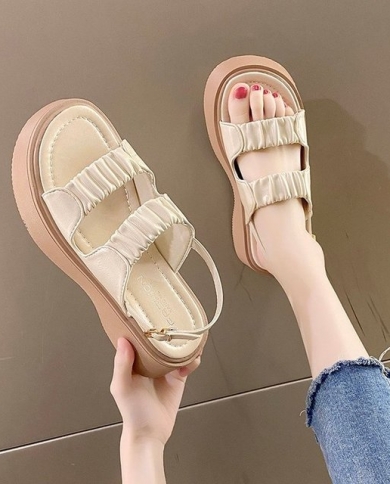 Buy Sandals Ladies Students Korean Version Roman Shoes Flat College Style  Wild Summer Fashion Comfortable Breathable at affordable prices — free  shipping, real reviews with photos — Joom