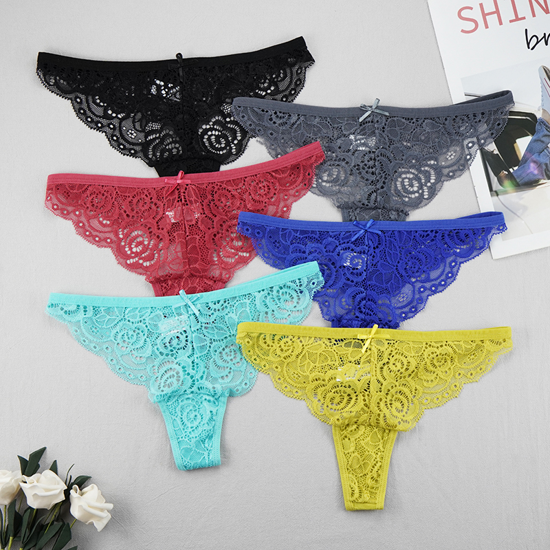 Women Cotton Thongs Low-Rise Bikini Panty Sexy T-Back Underwear Solid Color  G-String Female Thong S-L