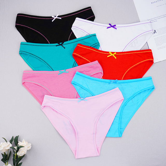 7pcsset Womens Cotton Underwear Weekly Pants Breathable Seamless Briefs Low  Waist Panty Setwomens Panties Größe XL Farbe MULTI