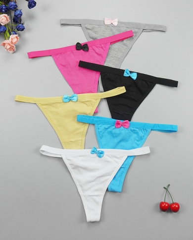 6pcslots Panties For Women G Strings Lace Cotton Thongs Mini Woman