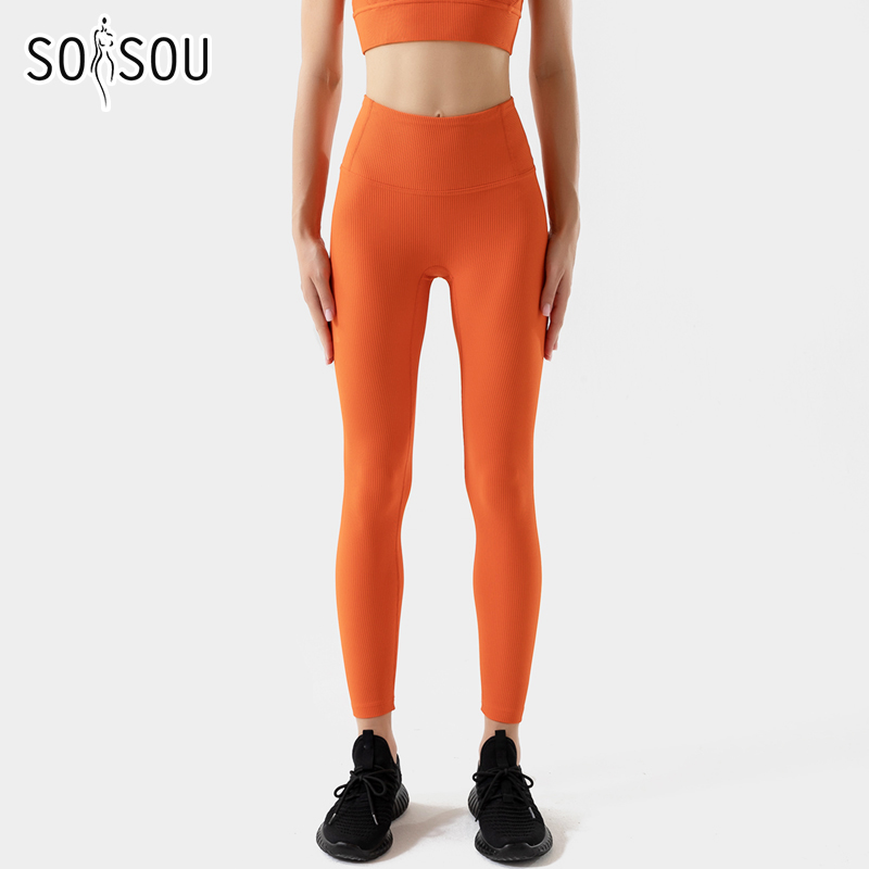 SOISOU New Nylon Pants Gym Yoga Leggings Women's Pants Tight Breathable  Elastic Absorbent High Waist Sport Fitness Pants - AliExpress