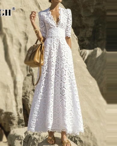 Vgh Elegant White Maxi Dress For Women 