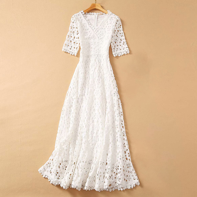 Vgh Elegant White Maxi Dress For Women 