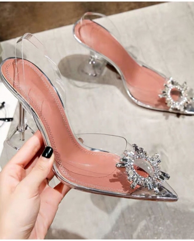 Glass cheap transparent heels