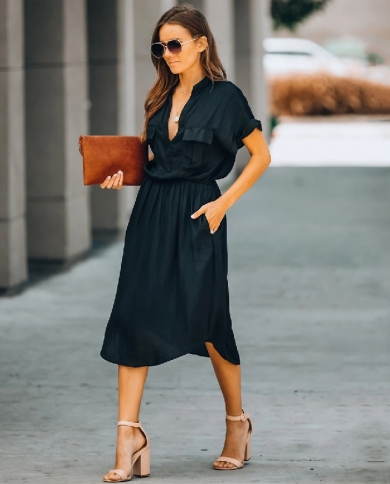 Short sleeve summer outlet dresses midi