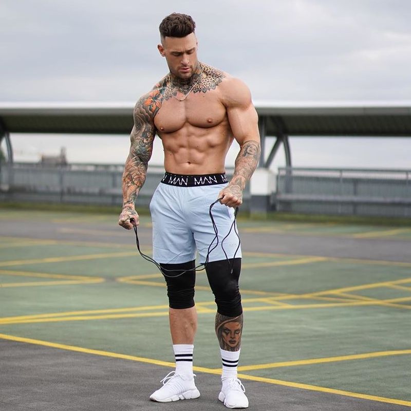 Men 3d Print Bodybuilding Tights Short Men Gyms Shorts Male Muscle Alive