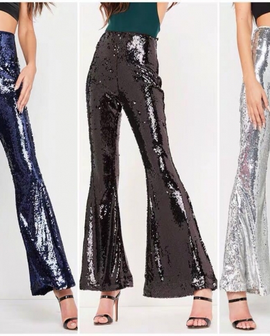 Women Casual Sequin Glitter Skinny 