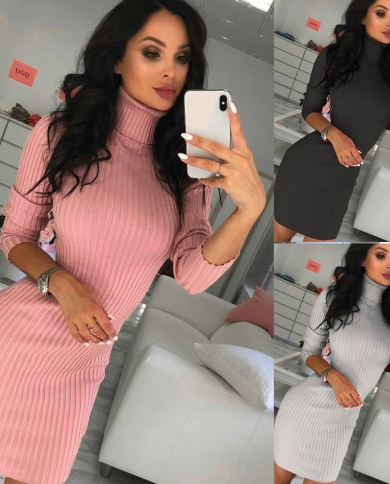 New Autumn Winter Mini Dress For Women 