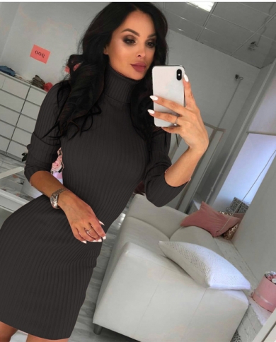 New Autumn Winter Mini Dress For Women 