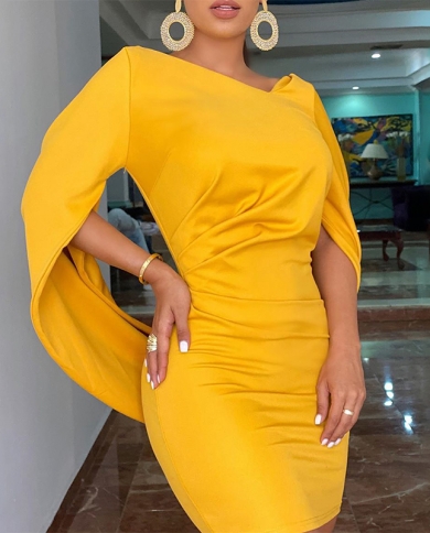 Women Cloak Sleeve Dress Party Dress 