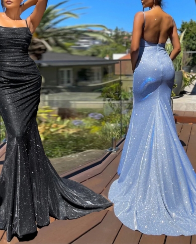 Square Collar Satin Maxi Dress Long 