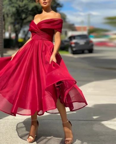 V Neck Ruffle Dress New Fashion Women 