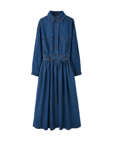 Long Sleeve Denim Dress Women Spring 