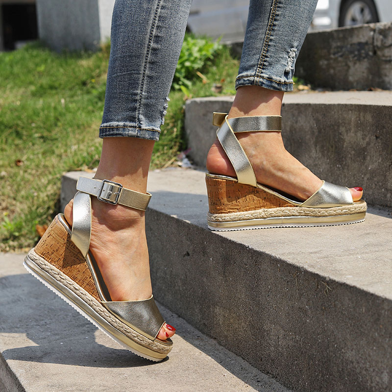 Hemp wedge online sandals