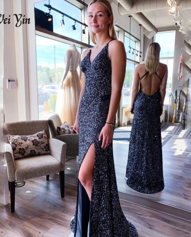 Weiyin Ae0561 Navy Blue Evening Dresses 