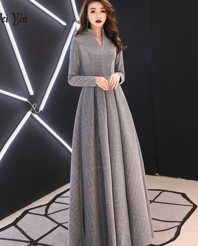 Wei Yin Women Long Sleeve Evening Gowns 