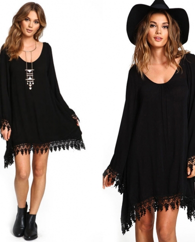 2022 New Hot Lace Dress Long Sleeve 