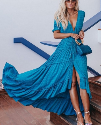 2022 Bohemian Holiday Dress Elastic 