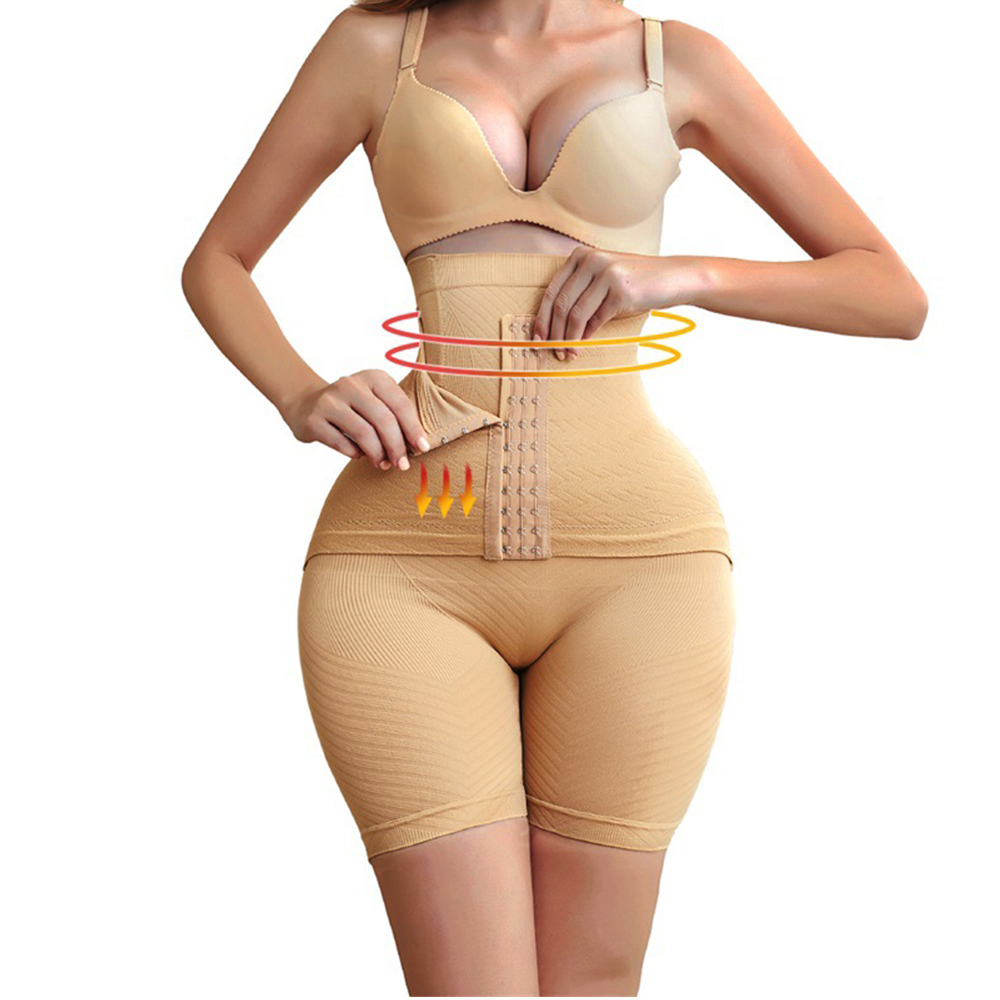 Women Firm Waist Trainer Shapewear Tummy Control Butt Lifter High Body  Shaper Panties Thigh Slim Girdle With Hook Short Color Beige size Asian  size M