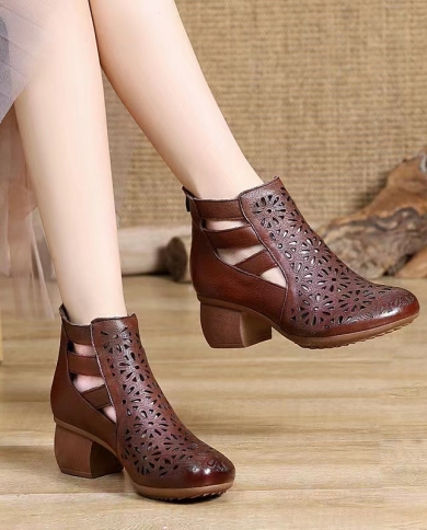 summer leather ankle boots