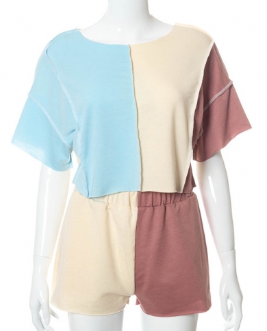 Casaul Women Color Patchwork Matching 