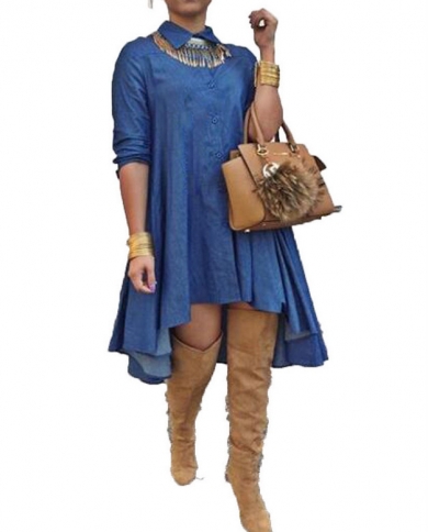 long sleeve womens denim dress