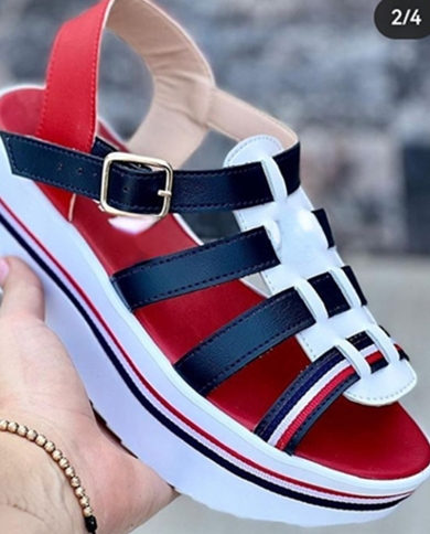 Sport Rome Women Sandals Wedges Platform Slippers Summer Shoes 2022 New Flats Casual Ladies Shoes Slides Zapatos Plus Si