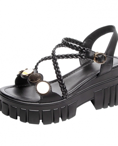2022 Модная летняя обувь Женские сандалии на высоком каблуке Брендовые женские сандалии Платформа Женские туфли на квадратном ка