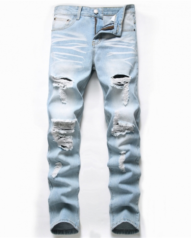 Male hole best sale retro jeans