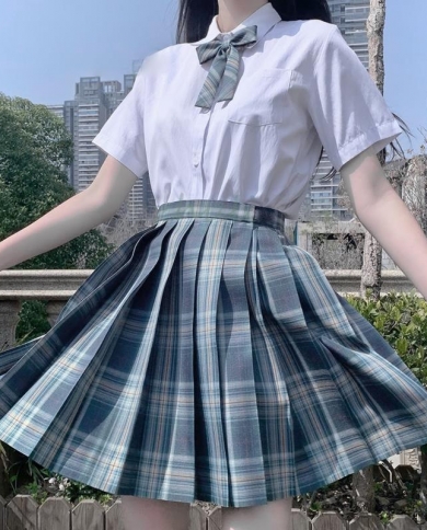 Female Skirt Plaid Skirt High Waist Pleated Skirt Uniform Dance Skirt  (Color : Pink, Size : Medium)