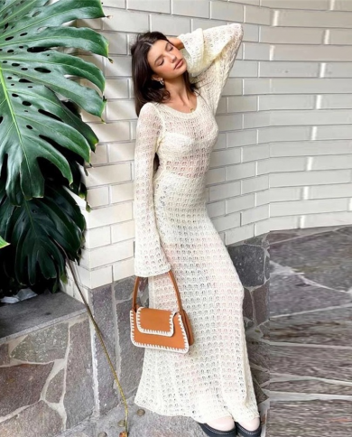 Summer Knitted Backless Long Sleeve 
