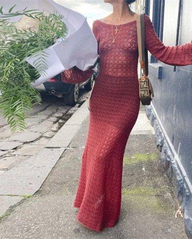 Summer Knitted Backless Long Sleeve 